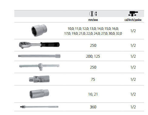 Modeco Socket Wrench Set 1/2 "23pcs (MN-57-323)