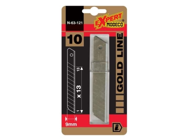 Modeco 9mm Gold Line brutna blad 10st (MN-63-121)