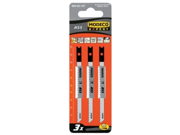 Modeco Stikksagblad med U-håndtak 100mm 3 stk. - MN-65-197