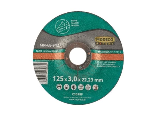 Modeco Convex grinding wheel for cutting concrete 230x3x22.23mm 25pcs - MN-68-945
