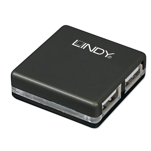 LINDY 42742 4 Port USB 2.0-Hub Svart