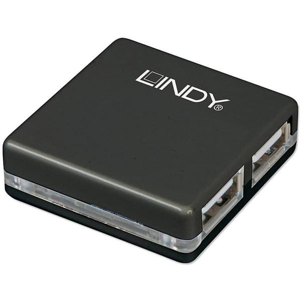 LINDY 42742 4 Port USB 2.0-Hub Svart