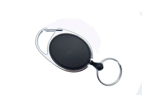 Yo-Yo nøglesnor NN sort m/krog og wire 10stk/pak
