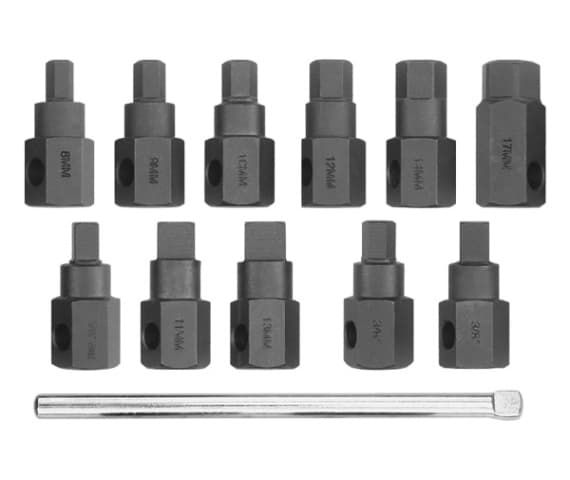Yato YT-0600, Pipenøkkelsett, 12 stykker, Sølv, T-formet, T-grep, 1 stykker