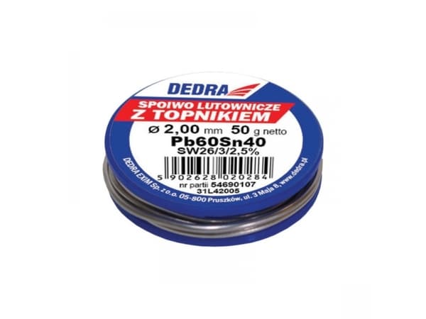 Dedra Solder with Pb60Sn40 flux 2mm 50g - 31L42005