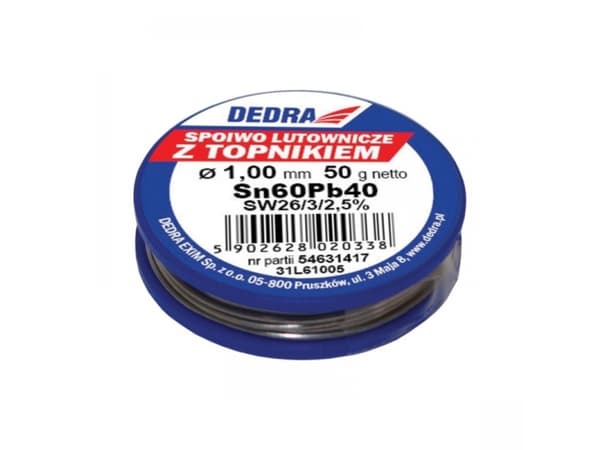 Dedra Solder with Sn60Pb40 flux 1mm 50g - 31L61005