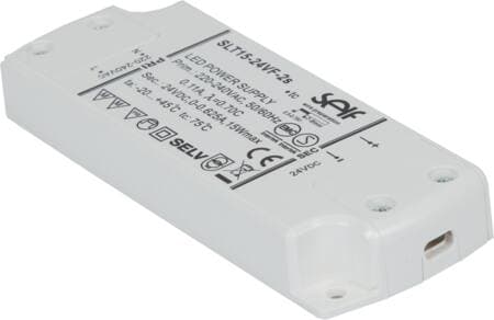 LED-trafo SLT 15W 12V DC til 12V LED-lyskilder, en udgang, kan belastes med 1-15W.