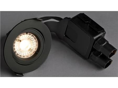Comfort Quick Outdoor LED-downlight GU10 Antracit 3000K, 470 lm, 5,8W, 36° spredning, tilt 30°. Hulmål Ø85mm. IP23 PROFESSIONEL