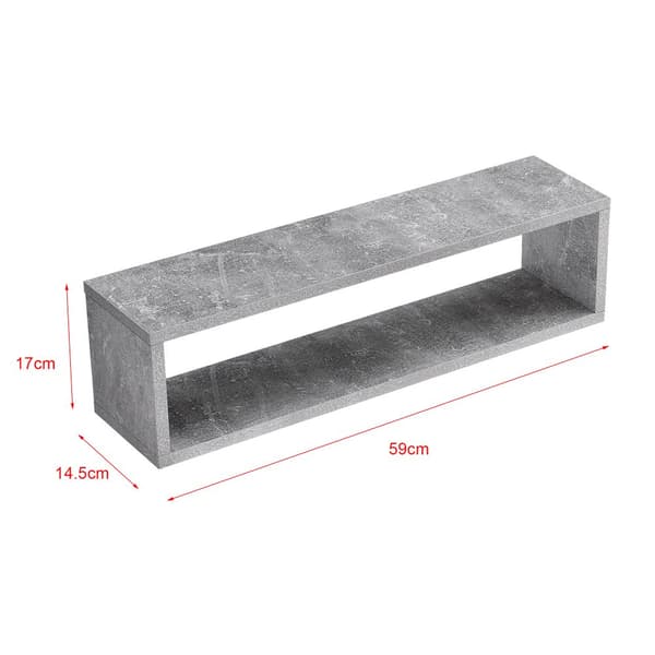 [en.casa] Väggskåp Fagernes set 4-59x14,5x17cm-melaminbelagd spånskiva-betongimitation