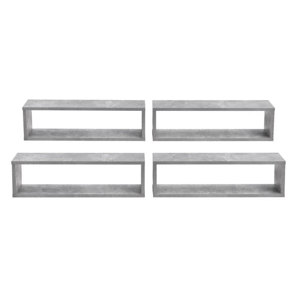 [en.casa] Väggskåp Fagernes set 4-59x14,5x17cm-melaminbelagd spånskiva-betongimitation