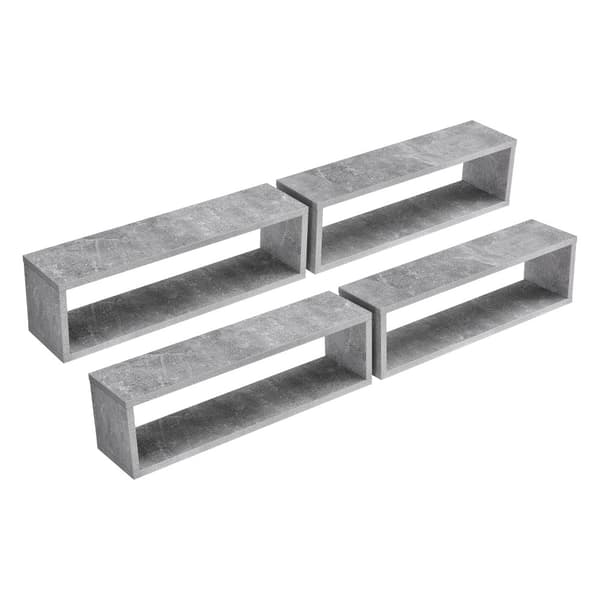 [en.casa] Väggskåp Fagernes set 4-59x14,5x17cm-melaminbelagd spånskiva-betongimitation