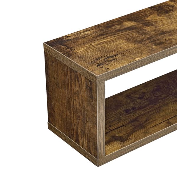 [en.casa] Väggskåp Fagernes set 4-59x14,5x17cm-melaminbelagd spånskiva-mörk träfärg