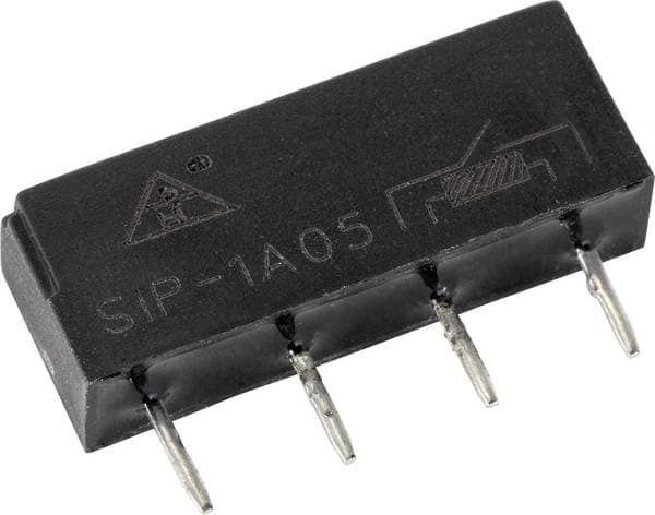 Conrad SIP1A05, Sort, -40 - 80 °C, 10 W, 0,5 A, 5 - 200 V, 5,08 x 19 x 7,4 mm
