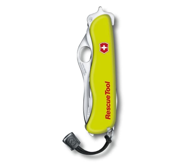 Victorinox Rescue Tool, Klappkniv med lås, Multiverktøyskniv, Spey point, Rustfritt stål, Polyamid, Gult