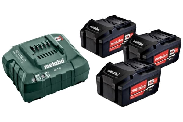 METABO. BATTERIER 3x4,0Ah + ASC 55 LADER