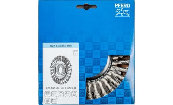 PFERD POS RBG 17813/22,2 INOX 0,35, 17,8 cm, 17,8 cm, Stål, Ikke-jernholdig metall, Bronse, Rustfritt stål, Aluminium, 9000 RPM
