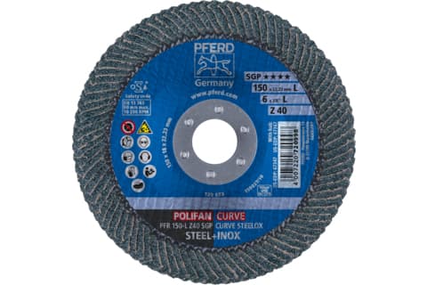 PFERD PFR 150-L Z 40 SGP CURVE STEELOX, metalli, 10200 rpm, 15 cm, 10 kpl