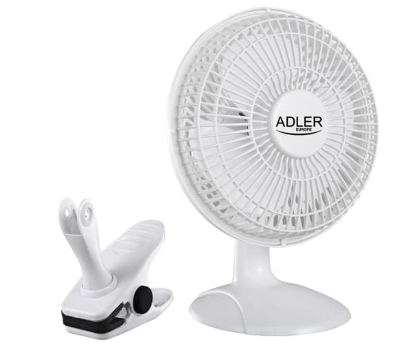 Adler AD 7317, Husholdningsvifte, Hvit, Bord, 150 cm, 90°, 30 W