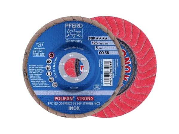 PFERD PFC 125 CO-FREEZE 36 SGP STRONG INOX, Metalli, 12200 RPM, 12,5 cm, 10 kpl