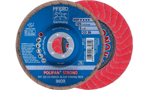 PFERD PFC 125 CO-FREEZE 36 SGP STRONG INOX, Metalli, 12200 RPM, 12,5 cm, 10 kpl