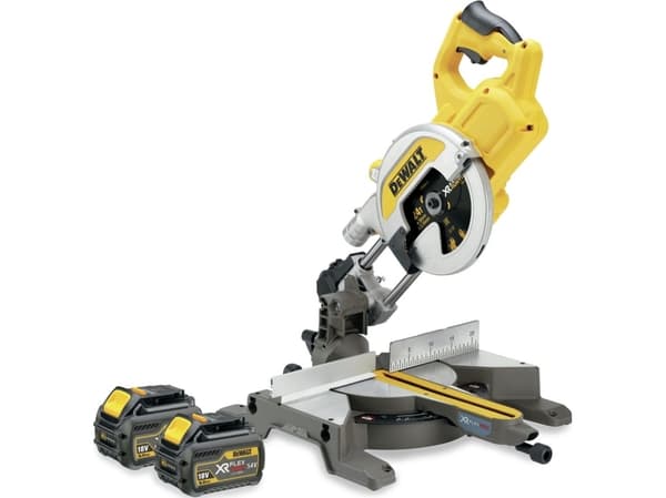 DEWALT FLEXVOLT MITER SAW 54V/18V 216mm 2 x 6.0Ah LI-ION DCS777T2 DCS777T2