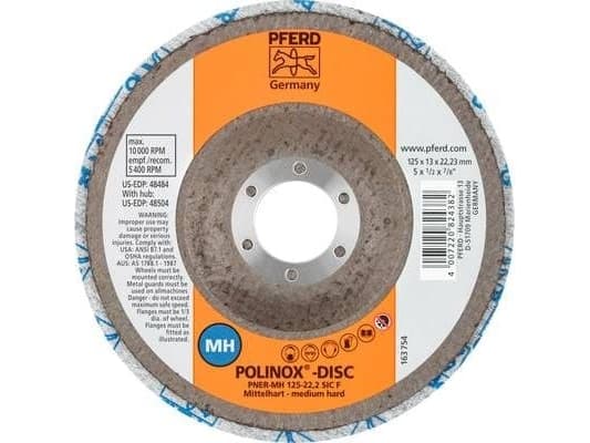 PFERD DISC PNER-MH 125-22,2 SiC F, Stål, Icke-järnmetaller, brons, Rostfritt stål, Plast, Gjuten aluminium, Koppar, PFERD, 2,22 cm, 12,5 cm, 10000 RP