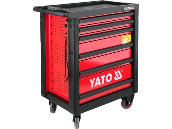 Yato YT-5530, Terästä, Musta, Punainen, 6 laatikko(a), Kuulalaakeriset teleskooppikiskolaatikot, 25 kg, 35 kg