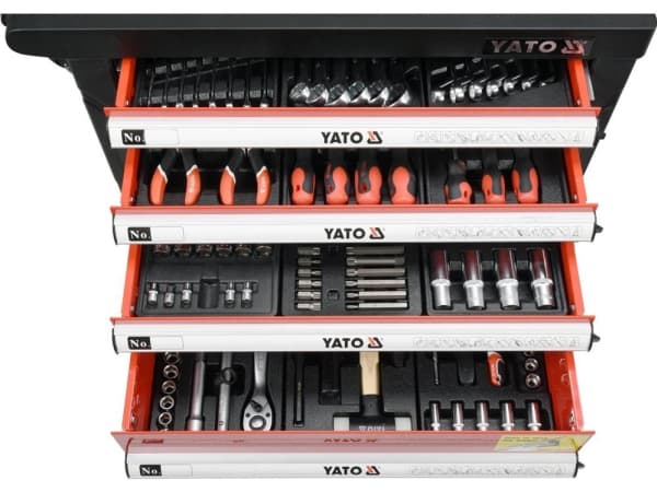 Yato YT-55307, Stål, Sort, Rød, 6 skuffer, Kulelagerbaserte teleskopskinner, 25 kg, 35 kg