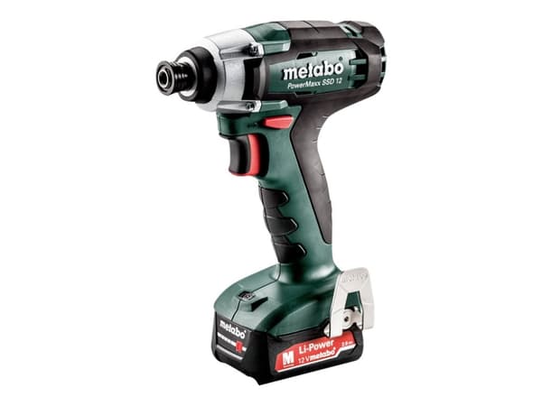 Metabo PowerMaxx SSD 12 - Stötdrivare - sladdlös - 1/4-tums hexuttag 6.35 mm - 115 N·m - 2 batterier - 12 V