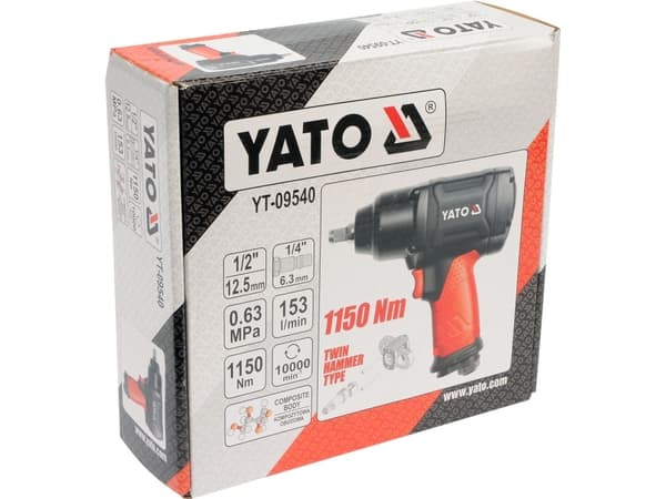 Yato YT-09540, Slagtrekker, Sort, Rød, Duraluminium, CE, 1/2", 10000 RPM