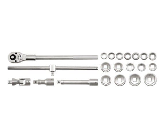 Yato YT-1335, Pipenøkkelsett, 20 stykker, Sort, Kromfarget, Kromvanadiumstål