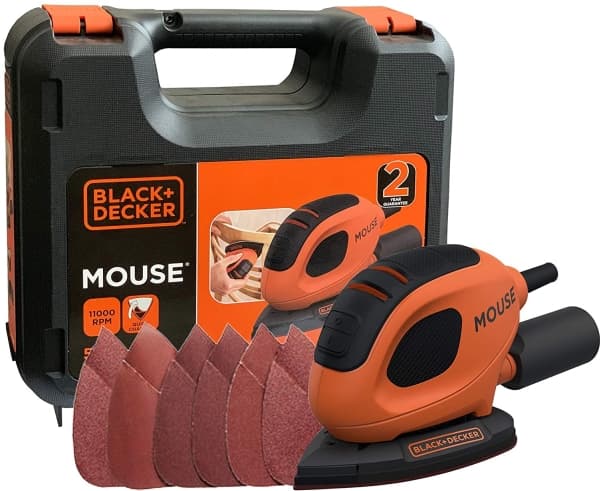 Black & Decker BEW230K, Eksentersliper, Sort, Oransje, 11000 RPM, 76 dB, 65 dB, AC