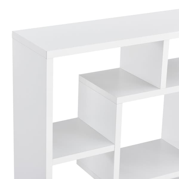 [en.casa] Vägghylla Saputit med 8 fack-85x16x48cm-melaminbelagd spånskiva-vit