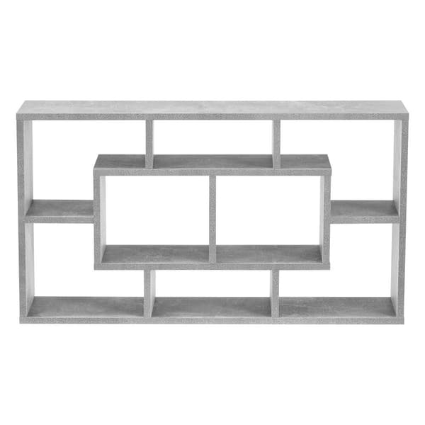 [en.casa] Vägghylla Saputit med 8 fack-85x16x48cm-melaminbelagd spånskiva-betongimitation
