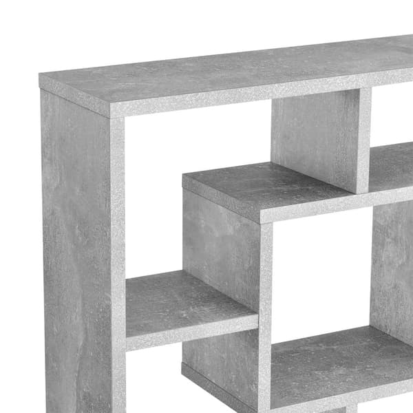 [en.casa] Vägghylla Saputit med 8 fack-85x16x48cm-melaminbelagd spånskiva-betongimitation