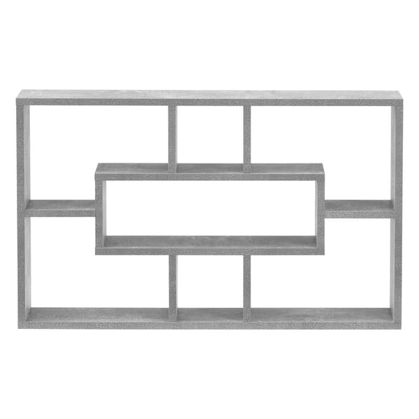 [en.casa]® Vägghylla Qinngua med 7 fack-77x10x48cm-melaminbelagd spånskiva-betongimitation
