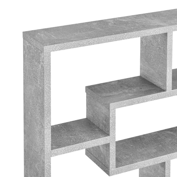 [en.casa]® Vägghylla Qinngua med 7 fack-77x10x48cm-melaminbelagd spånskiva-betongimitation