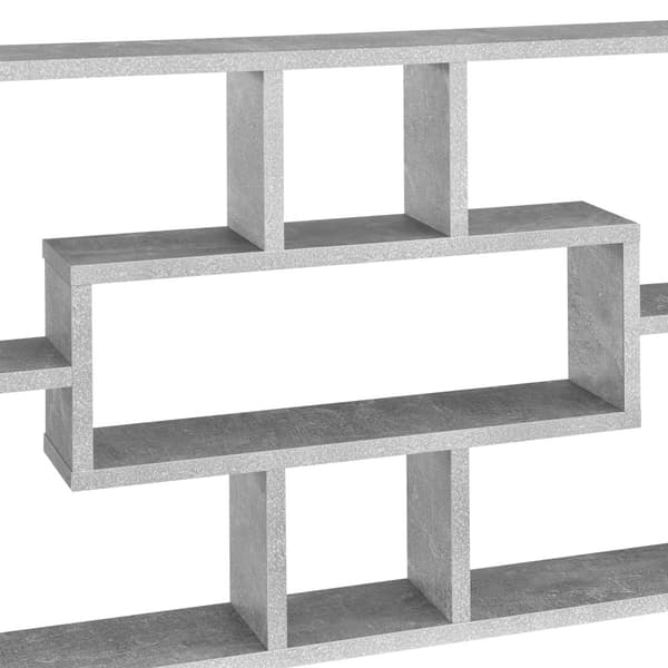 [en.casa]® Vägghylla Qinngua med 7 fack-77x10x48cm-melaminbelagd spånskiva-betongimitation