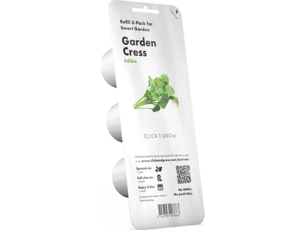 Click & Grow 4742793007663, Syötävä kasvi, Vihanneskrassi, Aloituspakkaus, 3 kpl, Laatikko