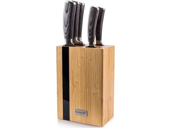 G21 G21  noży Gourmet Rustic, 5 szt + blok bambusowy