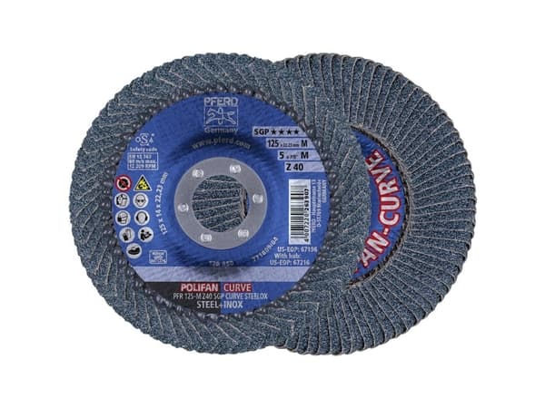 PFERD Polifan, Slipeskive, Rustfritt stål, Stål, Alle merker, 12,5 cm, 2 stykker