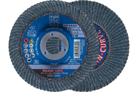 PFERD Polifan, Slipeskive, Rustfritt stål, Stål, Alle merker, 12,5 cm, 2 stykker