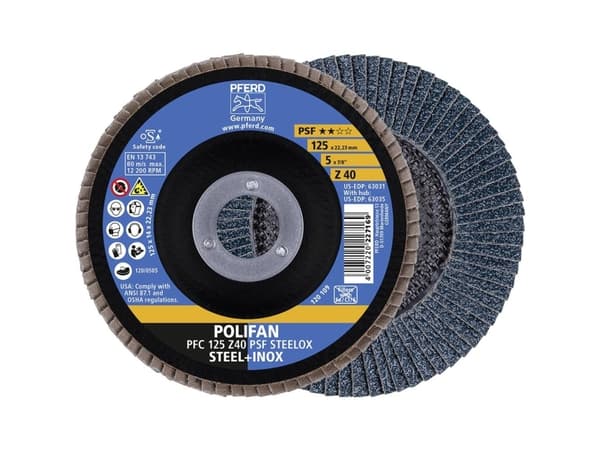 PFERD 69398192 POLIFAN hammastettu aluslevy PFC 125 Z 40 PSF STEELOX halkaisija 125 mm 5 kpl (69398192)