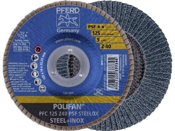 PFERD 69398192 POLIFAN hammastettu aluslevy PFC 125 Z 40 PSF STEELOX halkaisija 125 mm 5 kpl (69398192)