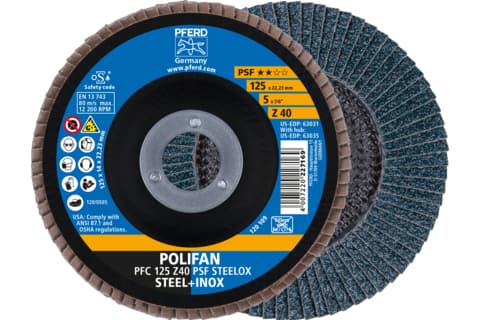 PFERD 69398192 POLIFAN hammastettu aluslevy PFC 125 Z 40 PSF STEELOX halkaisija 125 mm 5 kpl (69398192)