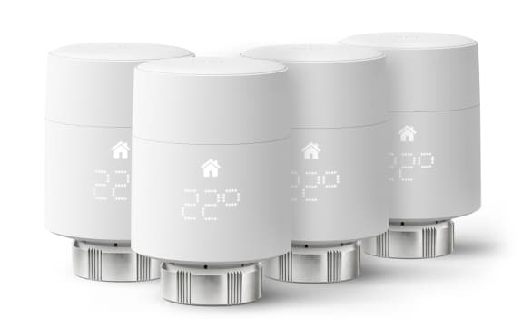 tado° Smart Radiator Thermostat - Quattro, Vit, ABS synthetics, Polykarbonat, Rotations-, 868 MHz, LED, AA