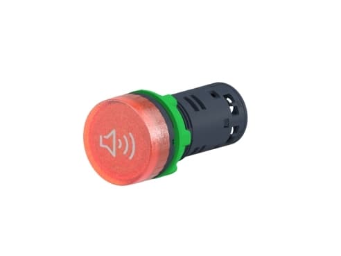 SCHNEIDER ELECTRIC Ø22 mm kaikuluotain punaisella LEDillä ja joko jatkuvalla tai piippauksella 230V AC/DC syöttö