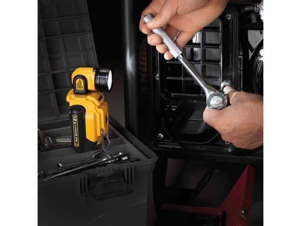 DeWALT DCL510N, Yleistaskulamppu, Musta, Keltainen, Painikkeet, LED, 1 lamppua, Valkoinen