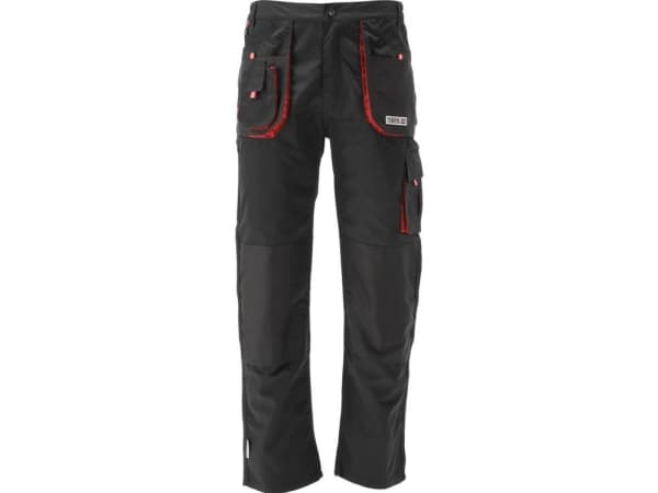 Yato YT-8026, Bukser, Alle kjønn, Sort, Rød, M, 9 lommer, Bomull, Polyester