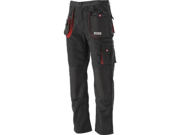 Yato YT-8026, Bukser, Alle kjønn, Sort, Rød, M, 9 lommer, Bomull, Polyester